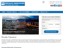 Tablet Screenshot of presalesvancouver.com